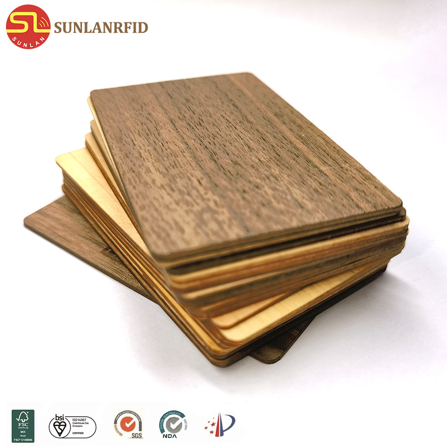 Programmable Eco friendly wood bamboo material NFC RFID ISO14443A Smart NTAG213/216 wooden Business cards