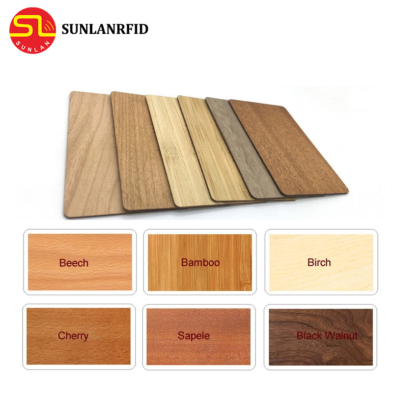 Programmable Eco friendly wood bamboo material NFC RFID ISO14443A Smart NTAG213/216 wooden Business cards