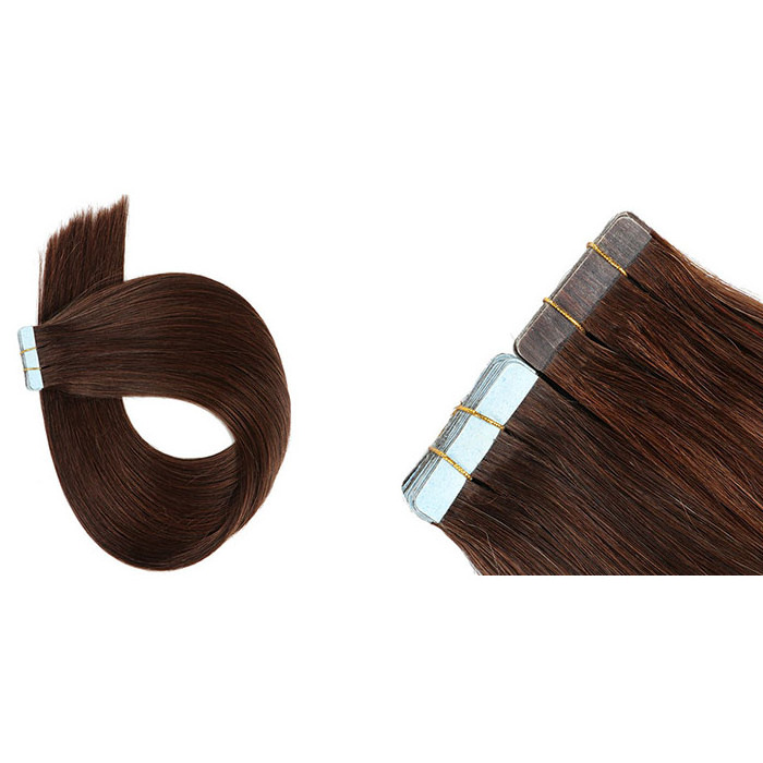 Double Drawn Remy Human Tape In Hair Extensions Invisible Seamless Human PU Hair Weft