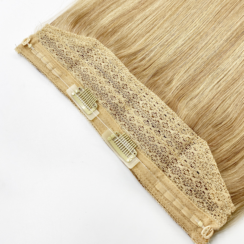 Wholesale Layered Halo Hair Extensions 100% Natural Human Hair Fish Wire Halo Hair Extensions