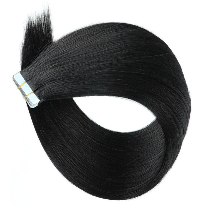 Real human hair #1 color 2.5g/piece 50g/pack 20pieces cheap tape hair extensions price