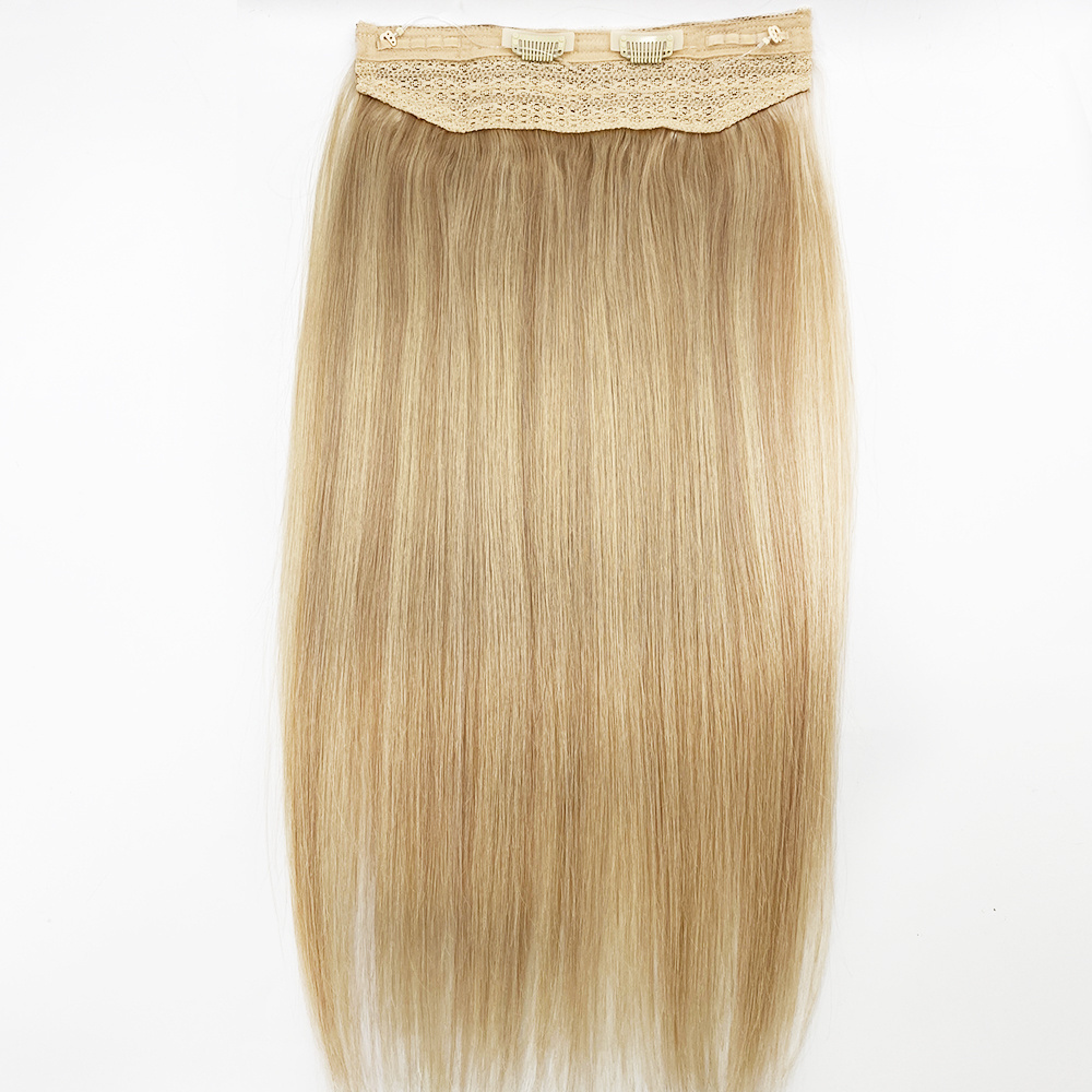 Wholesale Layered Halo Hair Extensions 100% Natural Human Hair Fish Wire Halo Hair Extensions