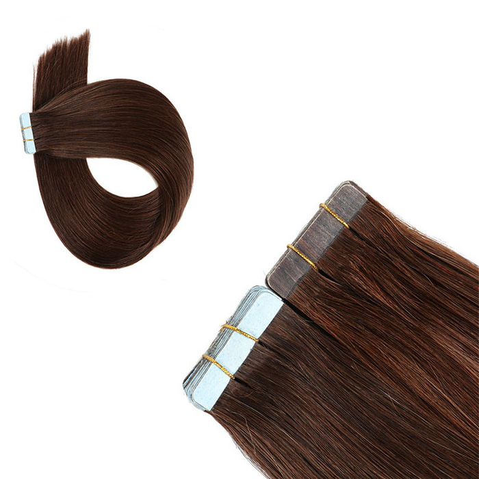 Double Drawn Remy Human Tape In Hair Extensions Invisible Seamless Human PU Hair Weft