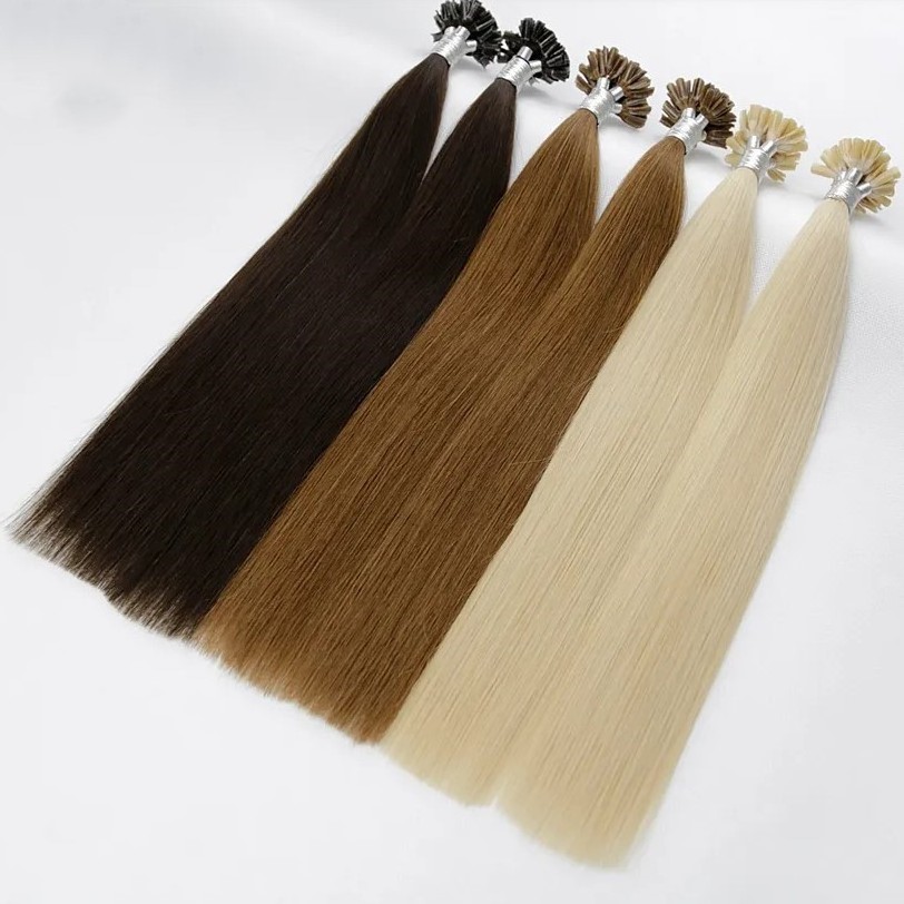 Premium Quality Double Drawn K Tip Hair Extensions 100% European Virgin Human Hair Keratin Fusion U Tip Hair Extension