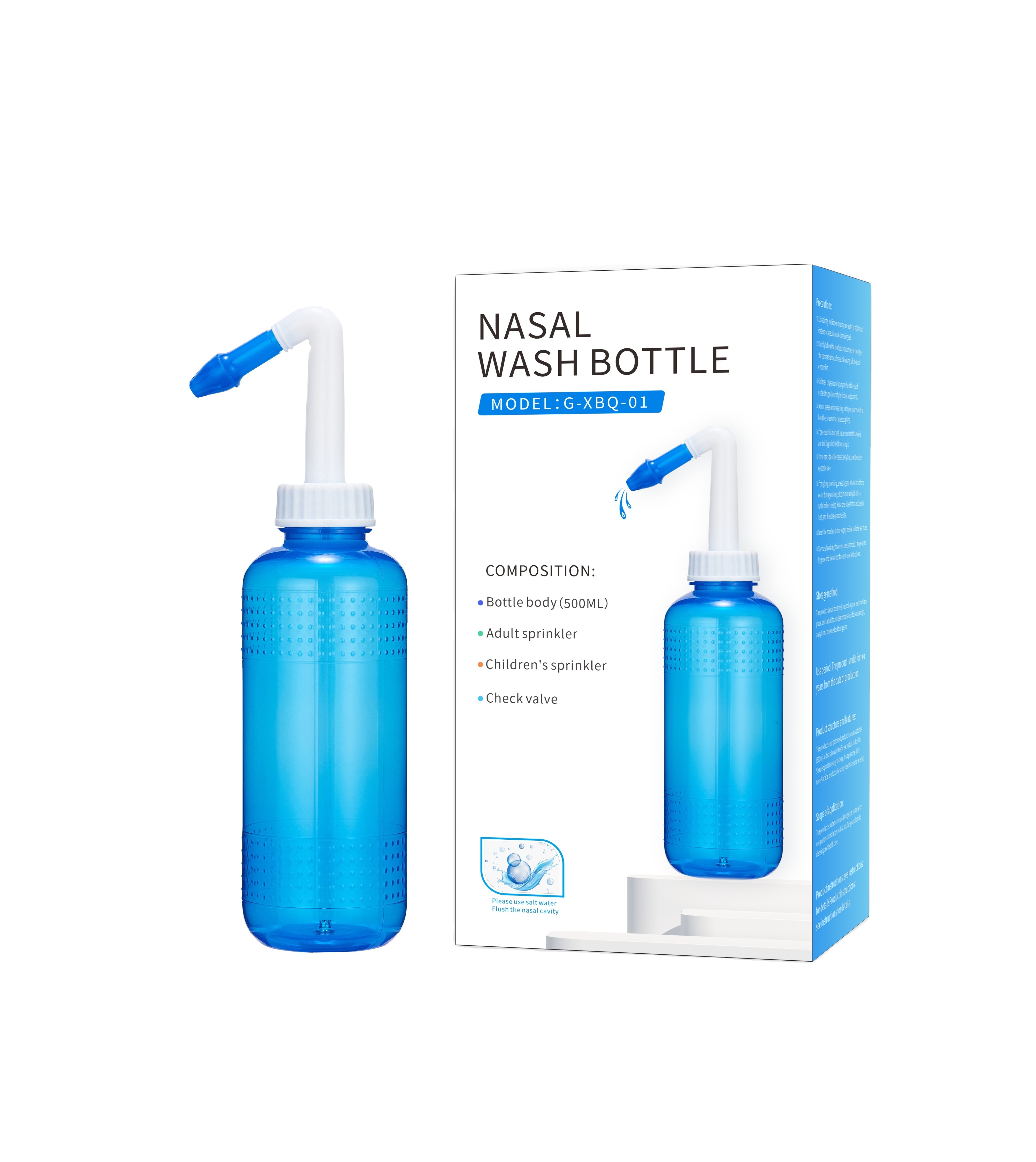 High Quality Portable Nasal Cleaner PP Material 500ml Nasal Wash Bottle with dust cover