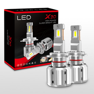 Wholesale factory price super bright X20 new led headlight bulb 55W 12000LM H4 H7 H8 H9 H10 H11 9004 9007 9012 car led headlight