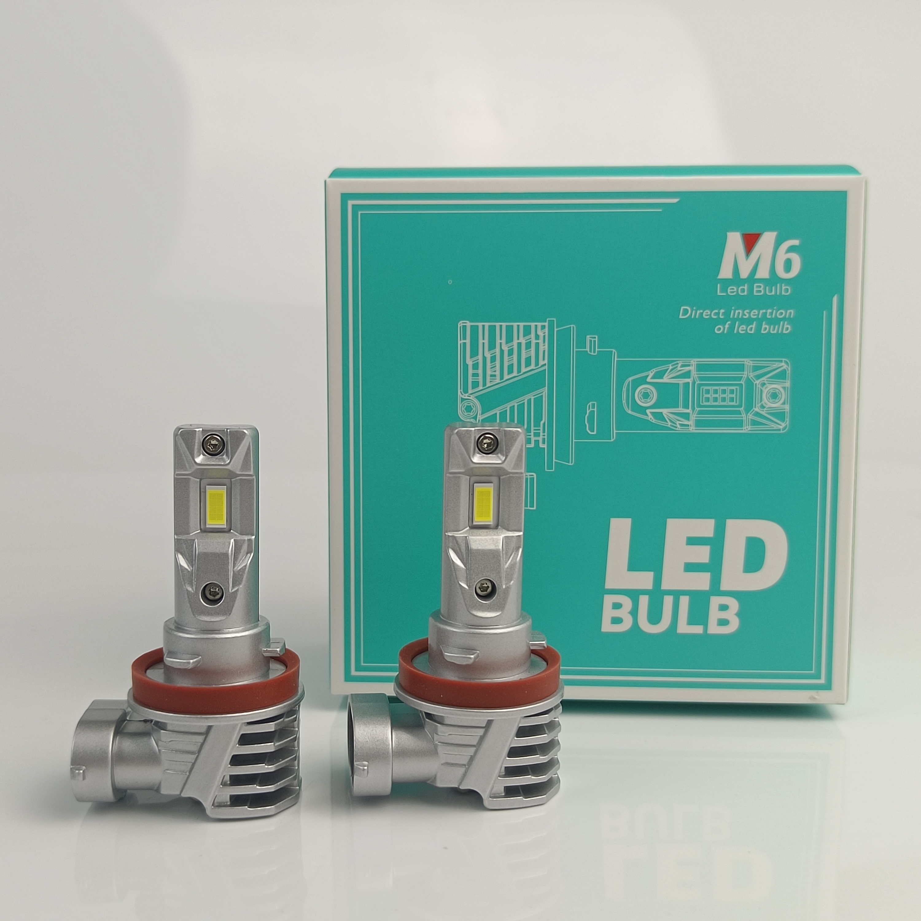 Halogen Size led bulb  M6 H1 H11 H4 7500LM auto led headlight  with fanless wholesale price  replace hid bulb