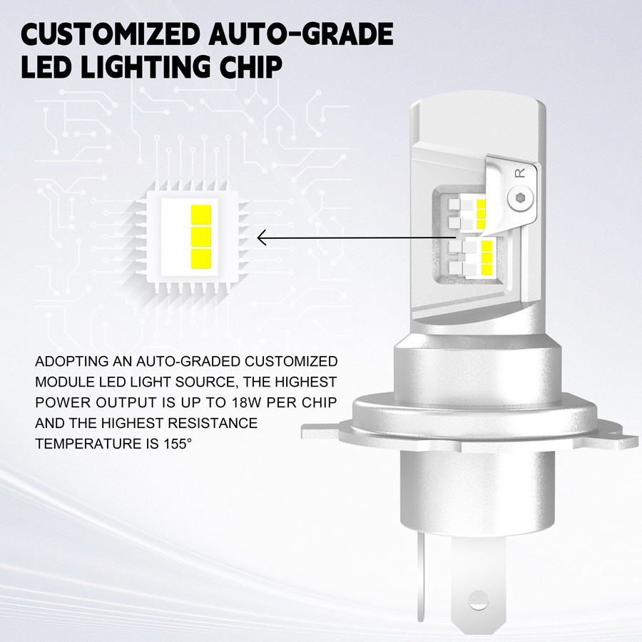 Factory wholesale V20 fanless 5000LM led headlight bulb 9005 9006 9012 H8 H9 H11 with TST technology