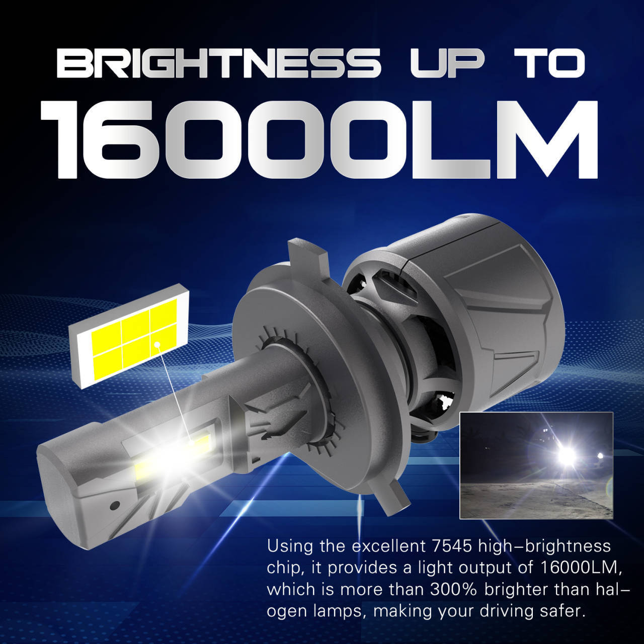 F12 6500K ultra high power 60w each bulb H7 9005 9006 with fan  16000lm led headlight for BMW auto part