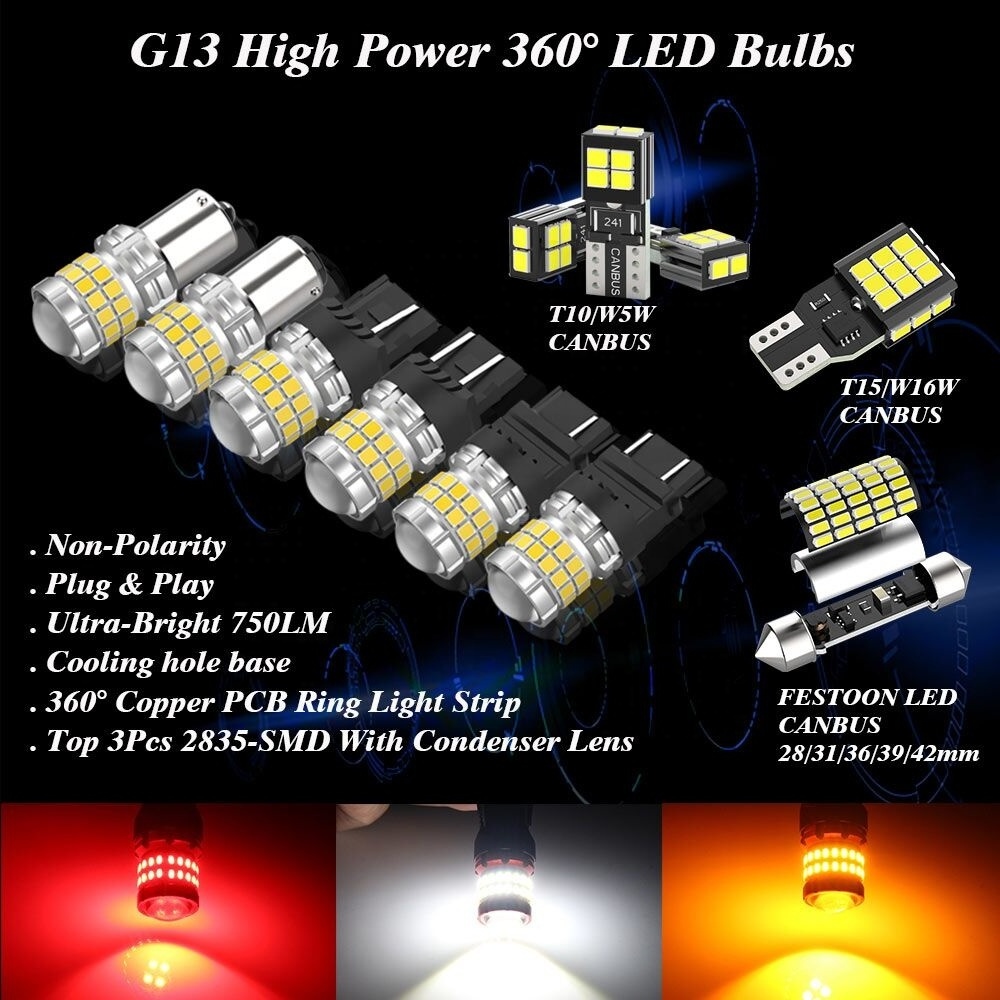 Factory newest G13 small led bulb 2835 chips 750LM T20 1157 1156 BA15S BAY15S BAU15S Back-Up light turning signal light