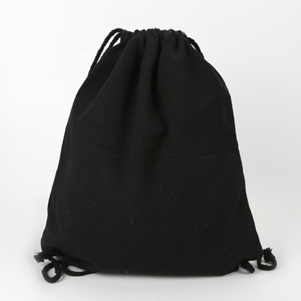 Low MOQ Customised Gift Cotton Cloth Drawstring Backpack Drawstring Canvas Backpack With Logo