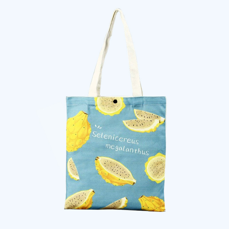 Summer style Fruit Printed Sail cotton canvas tote bag custom color size and logo