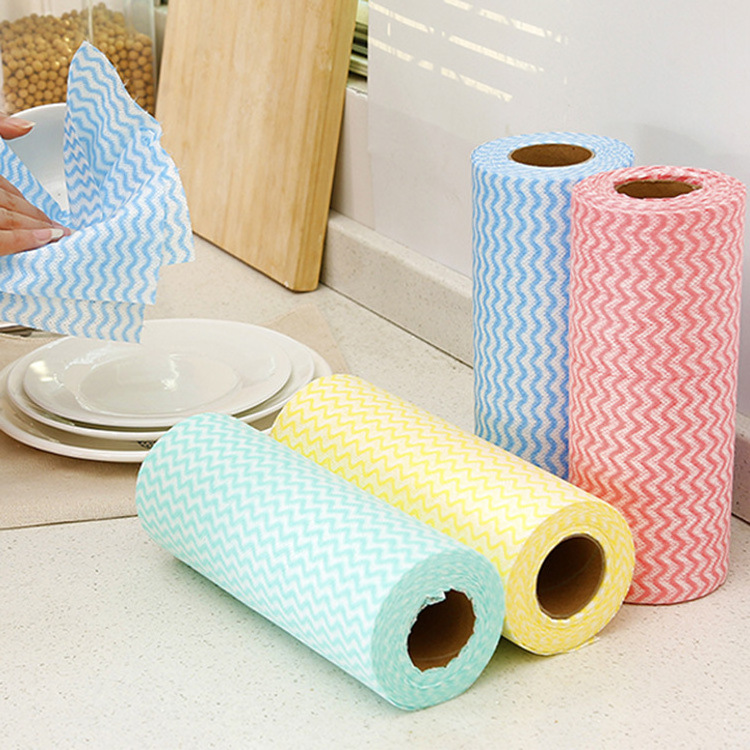 Disposable Spunlace Nonwoven Fabrics Oil Absorbent Kitchen Cleaning Wipes Dish Cleaning Cloth