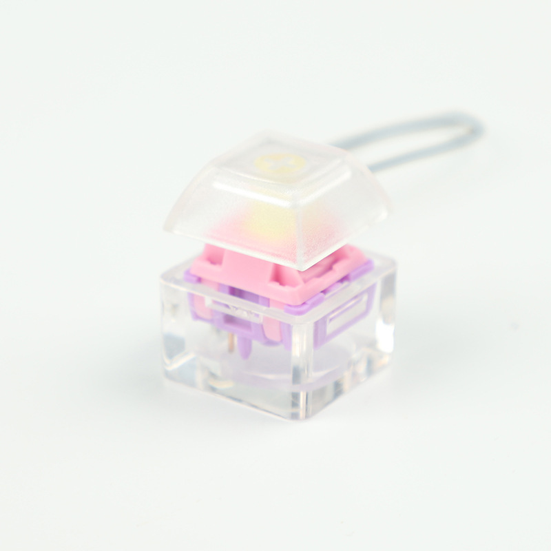 Clear plastic In stock Key ring switch axis tester with one pc keycap for cherry kailh outemu Gateron switches