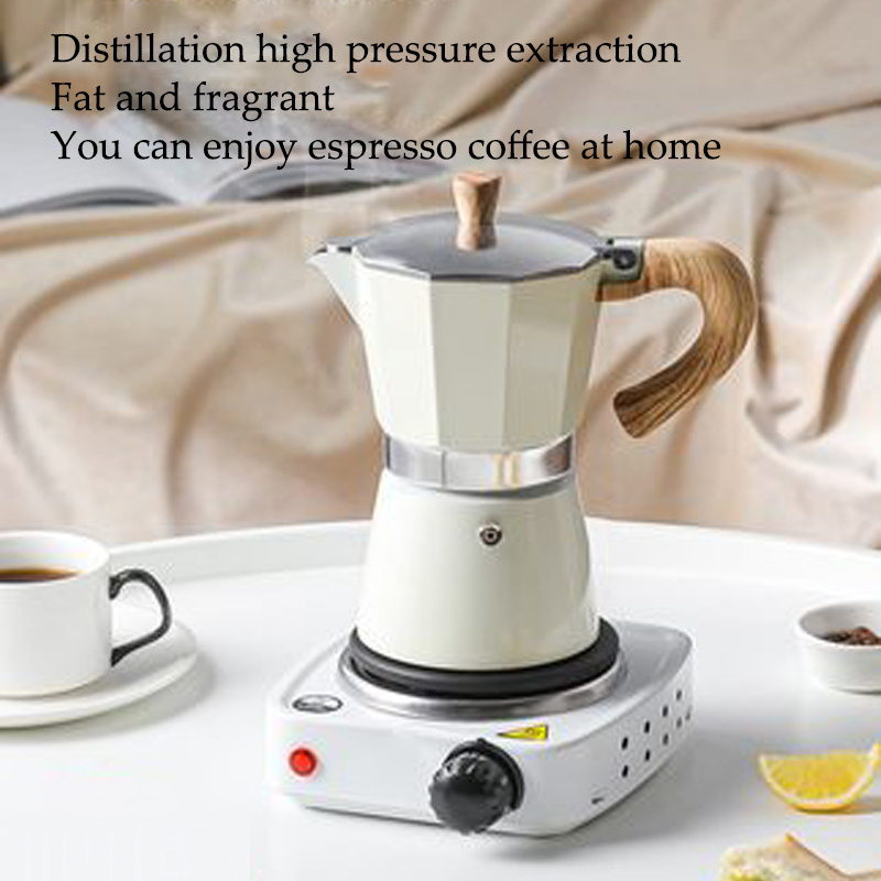 150/300ML Italian Style Moka Pot Coffee Roaster Grinders  Aluminum Alloy Coffee Pot