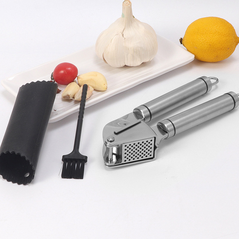 Professional Stainless Steel Garlic Chopper, Chopping Garlic Press Manual Chopper