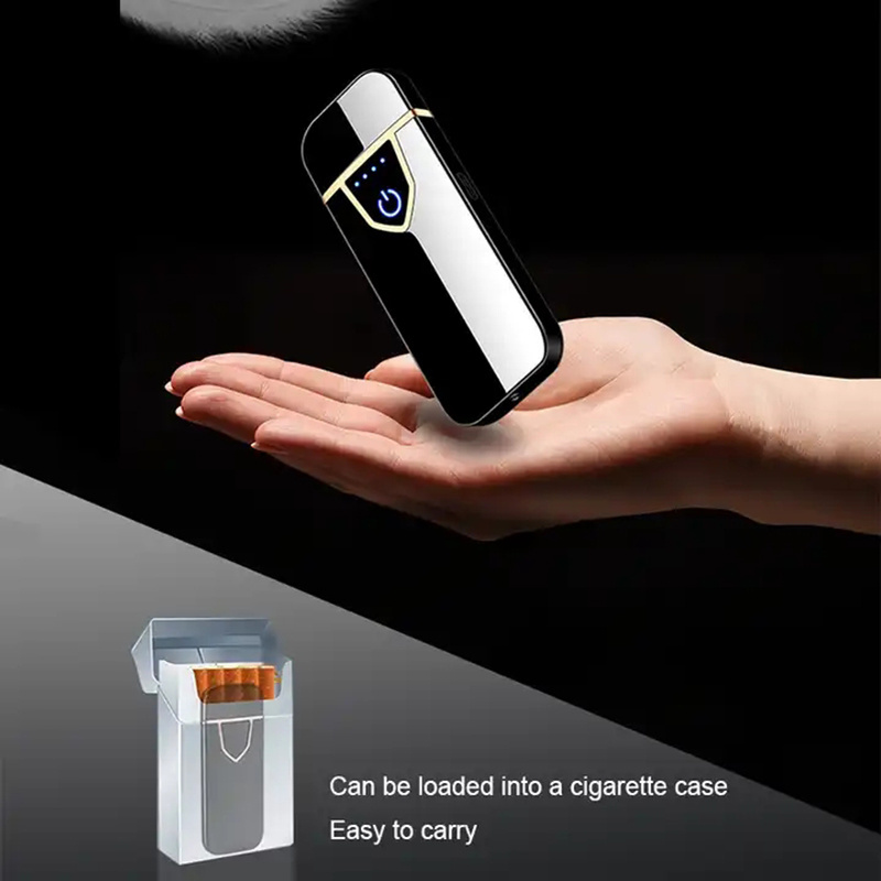 Windproof Flameless Touch Induction USB Cigarette Lighter Gadget Gift Rechargeable Electric Lighter