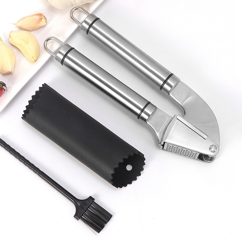 Professional Stainless Steel Garlic Chopper, Chopping Garlic Press Manual Chopper