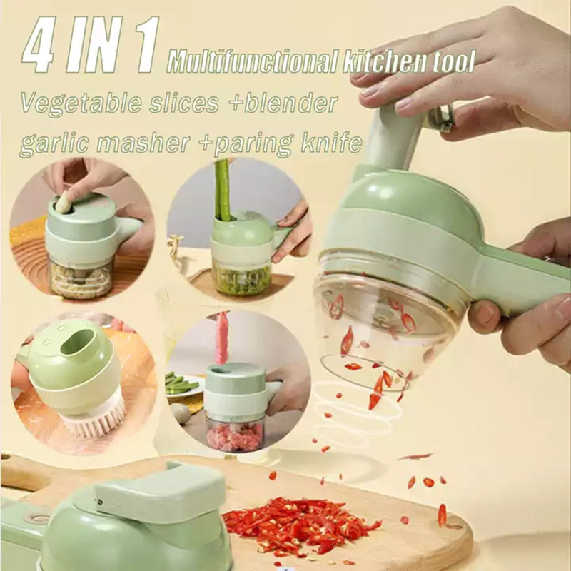 AMZ hot selling 2024 Smart Gadgets Electric Kitchen Tools Food Garlic Chopper 4 in 1 handheld USA Home and Kitchen Accessories