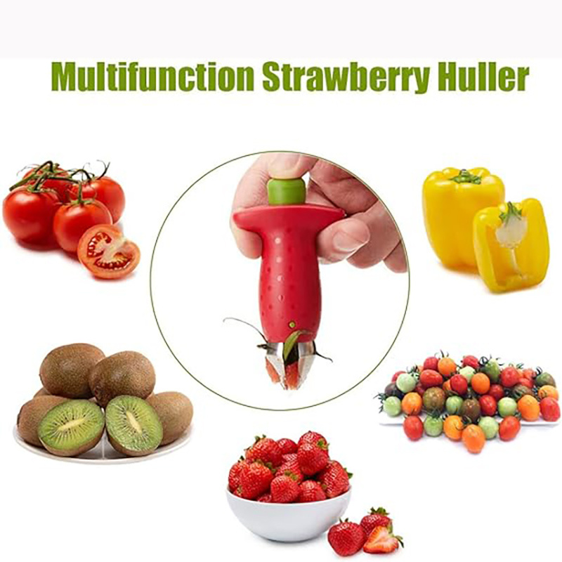 Strawberry Huller Fruit Slicer Set Fruit Peeling Tool Kitchen Gadgets Corer Easy for Remove Strawberry Tomatoes and Stem Tool