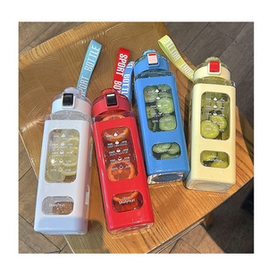 2024 Amazon Hot Korean Square Portable  Water Bottle Large Capacity Bottle Student With Straw Travel Kettle USA Water Bottles