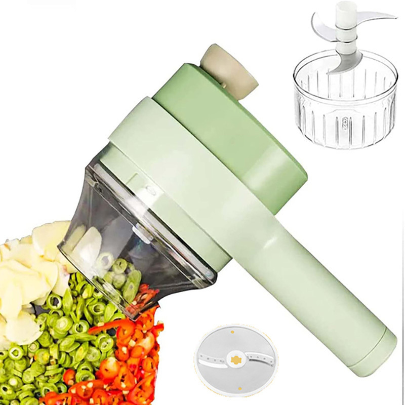 Smart Gadgets Electric Slicer Kitchen Chopper hand held food processor Portable 4 in 1 handheld electric vegetable cutter set