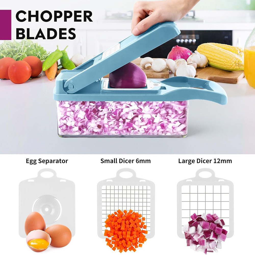 2024 Hot Kitchen Mandoline Vegetable Chopper Onion Food Chopper with Container Garlic Crusher USA Kitchen Accessories