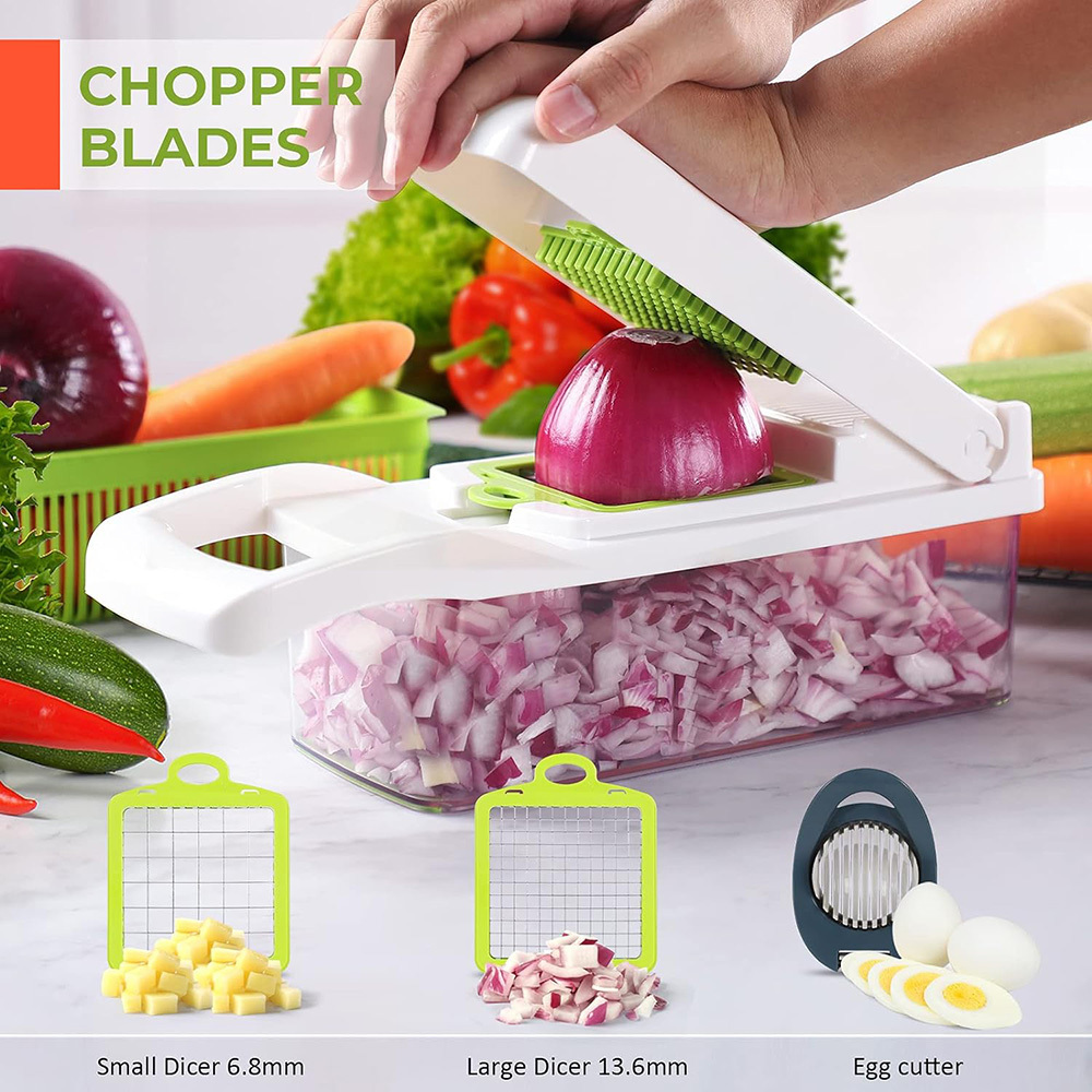 2024 Amazon hot selling Home and Kitchen Vegetable Chopper - Spiralizer Vegetable Chopper with Container USA Kitchen Accessories