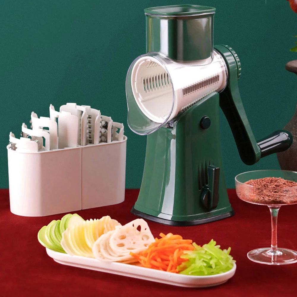 Vegetable Cutter Manually Slicer Kitchen Roller Gadgets Tool Vegetable Chopper Round Slicer Grater Potato Carrot Cheese Shredder