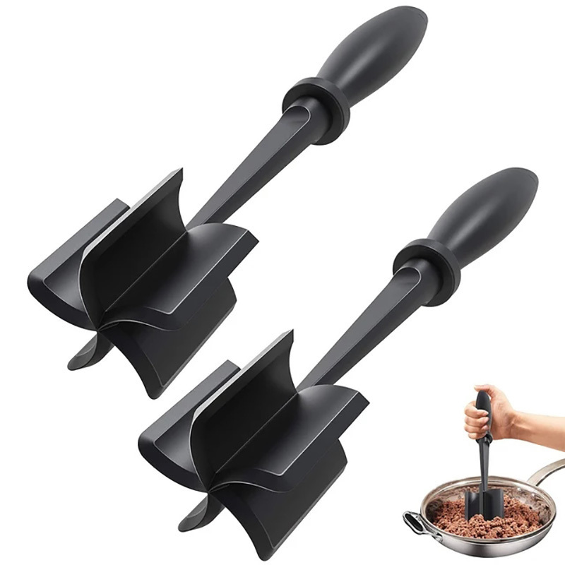 Kitchen Meat Chopper Ground Beef Masher Utensil Heat Resistant Non-Stick Hamburger Chopper Potato Masher Tool Kitchen Gadgets