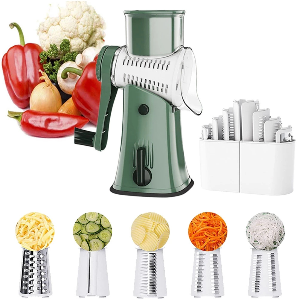 Vegetable Cutter Manually Slicer Kitchen Roller Gadgets Tool Vegetable Chopper Round Slicer Grater Potato Carrot Cheese Shredder