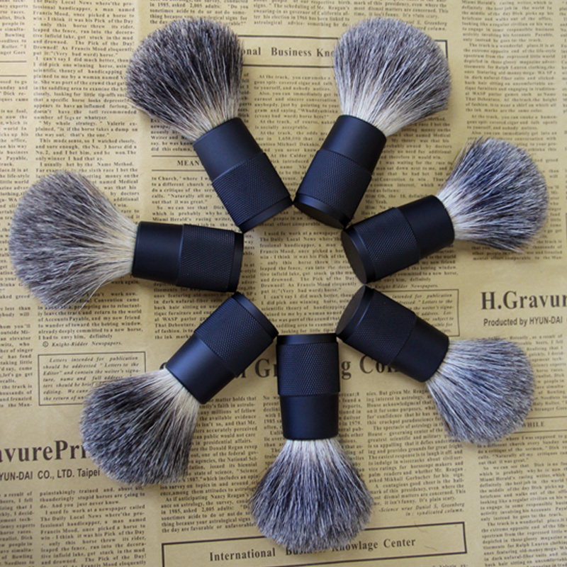 OEM custom logo 20-30mm badger hair knots metal handle vegan mens shaving brush for men grooming