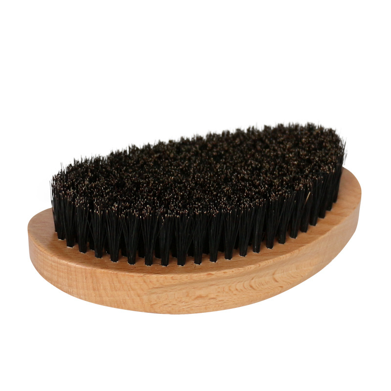 wholesale eco-friendly curve wooden barber facial cleaning sisal synthetic shaving beard brush