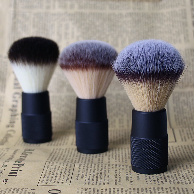 custom private label 20-30mm synthetic filaments hair knots metal handle mens shaving brush