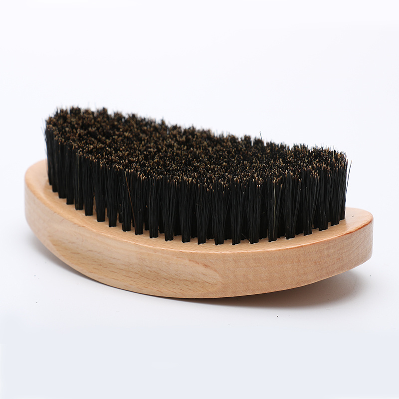 wholesale eco-friendly curve wooden barber facial cleaning sisal synthetic shaving beard brush