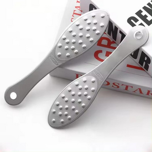 Professional 304 Stainless Steel Custom Logo Foot Files Pedicure Tool Double Side Foot Care Scrubber