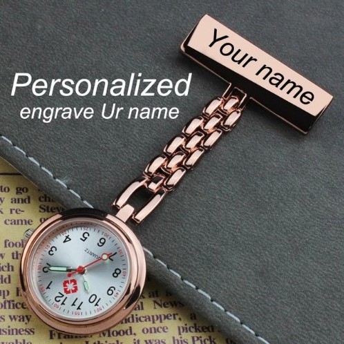 Personalized Customized Engraved With Your Name TOP QUALITY Pin Brooch Stainless Steel Lapel Pocket Watch Fob Nurse Watch