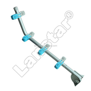 Self-insulated round fiberglass/aluminum-alloy posts/stakes/rods for electric fencing