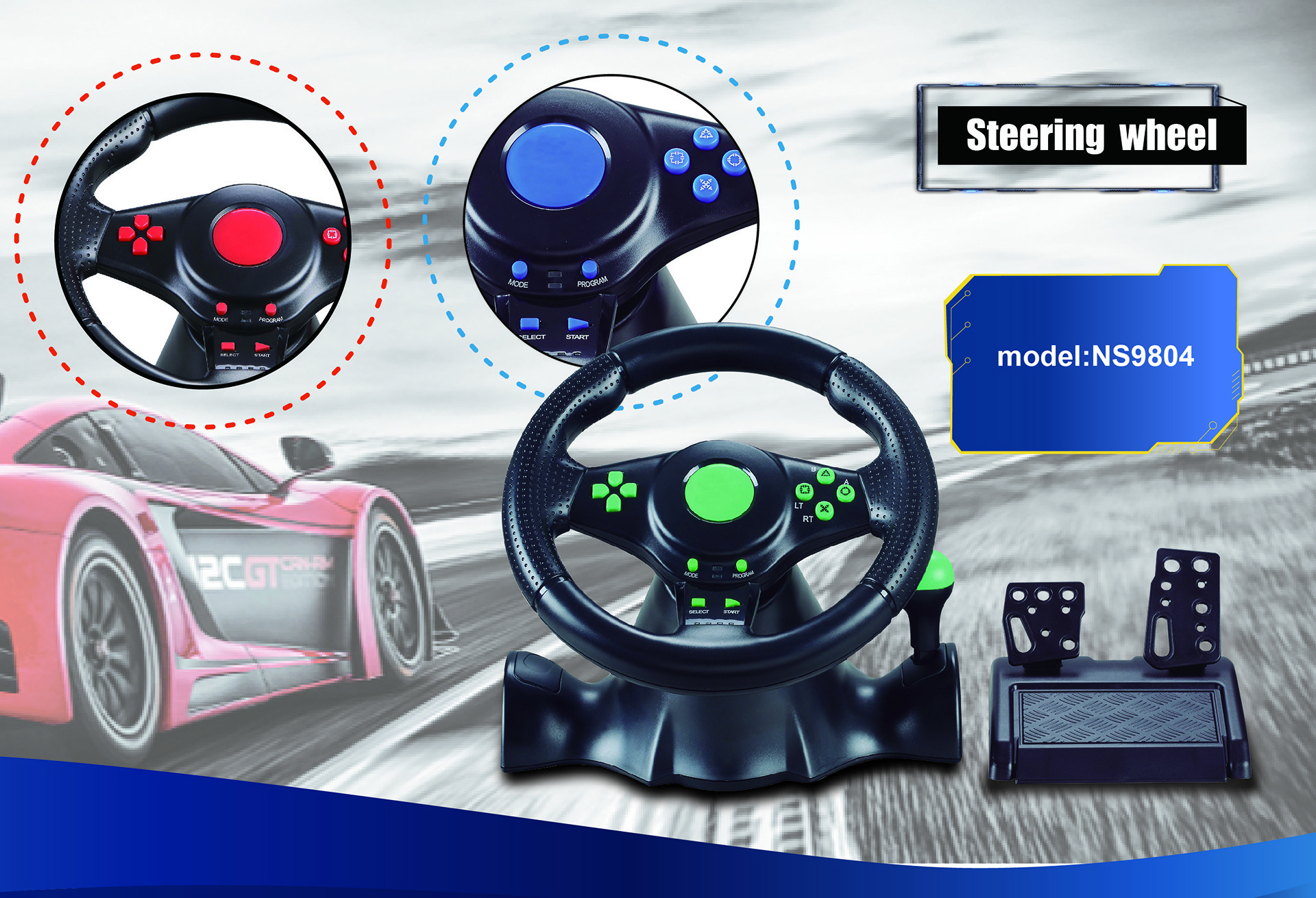 Game Steering Wheel Gaming Racing Simulator Steering for pc game