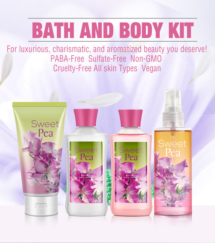 Natural Skin Bath Gift Set for Home Spa Work and Body Care Lotion Perfume Shower Gel Set