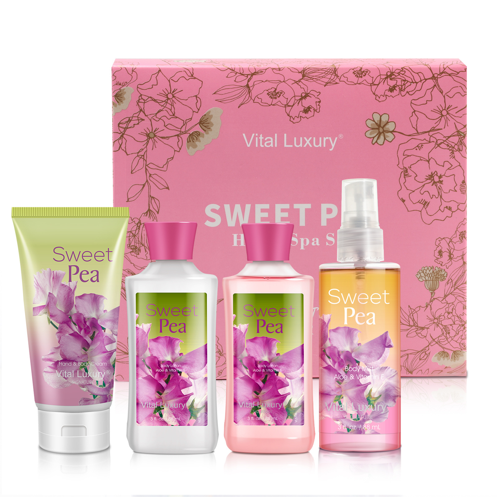 Natural Skin Bath Gift Set for Home Spa Work and Body Care Lotion Perfume Shower Gel Set