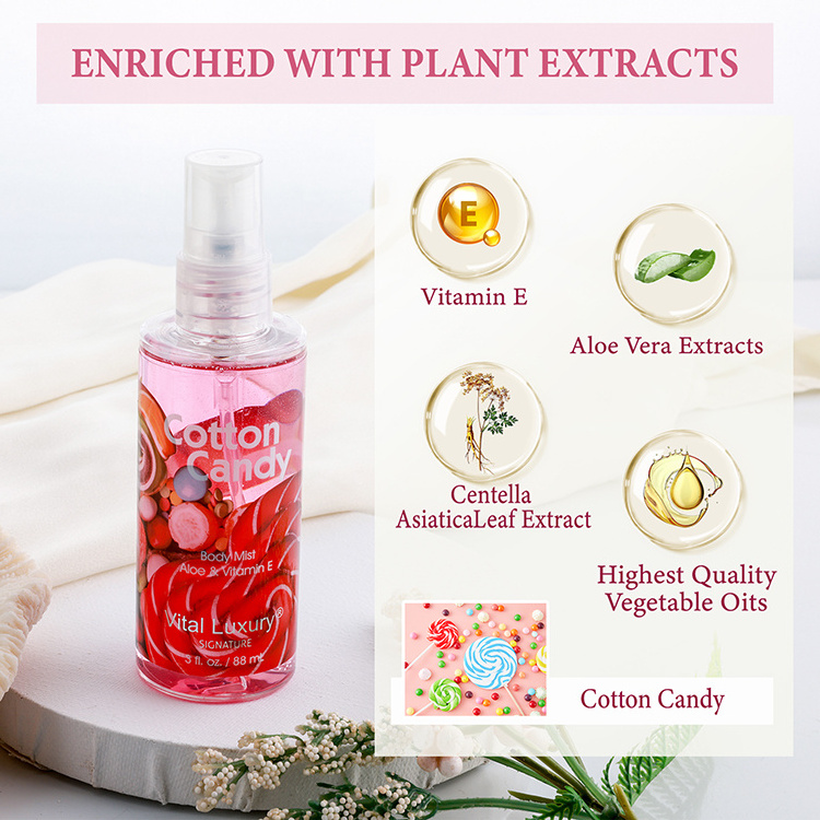 Wholesale Perfumes Female Long-Lasting Cherry Blossom Deodorant Mist Cotton Candy Body Spray