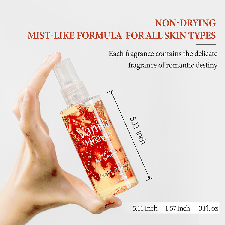 Wholesale Private Label  88ml High Quality Body Spray Deodorant Perfume Body Mist for lady