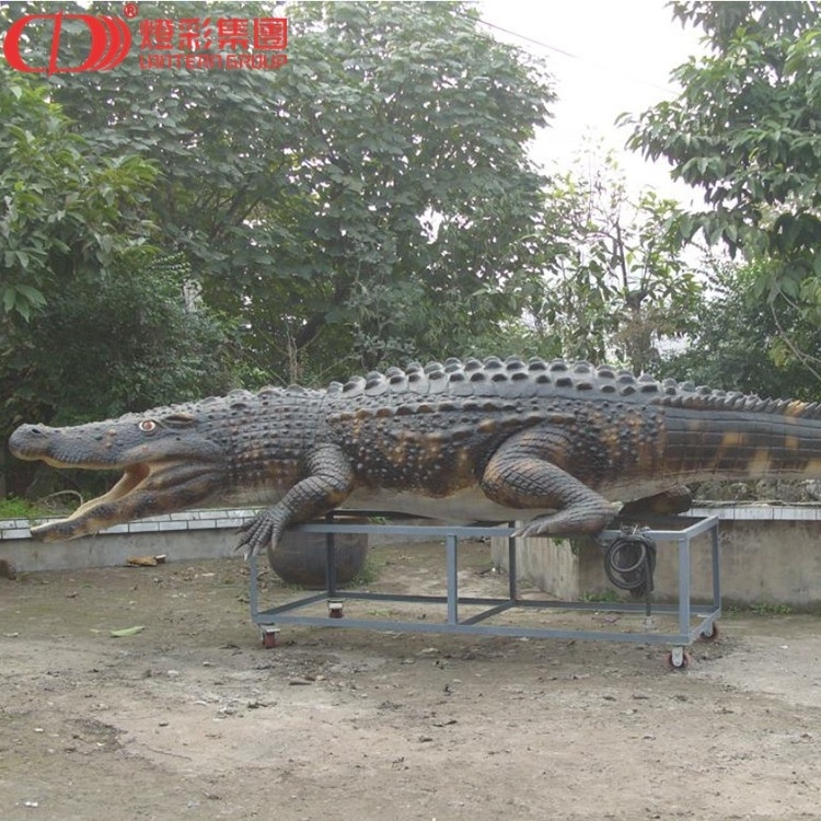 Outdoor Realistic Animatronic Animals Simulate lifelike Crocodile Model