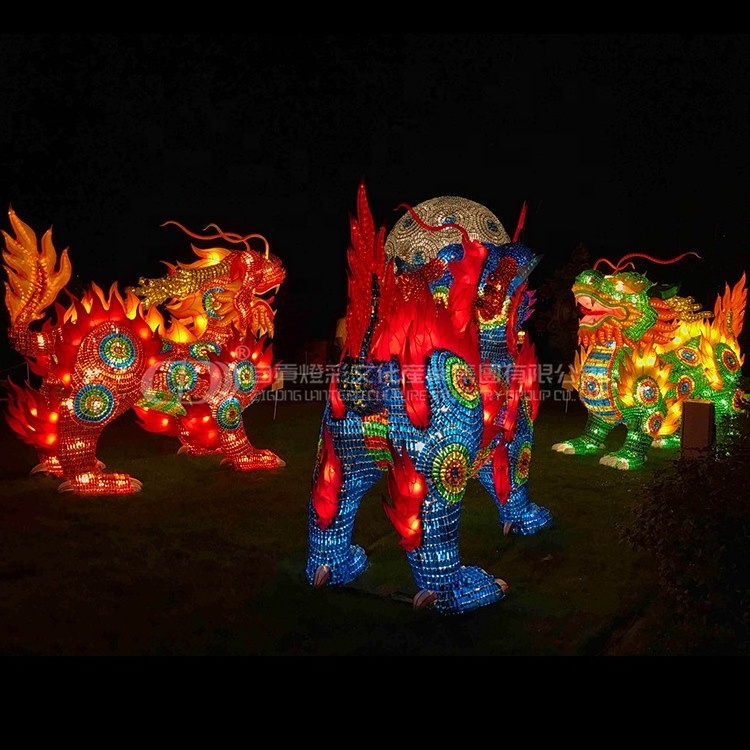 Outdoor Lantern Festival Chinese Mythical Creature Kylin Shape Lantern