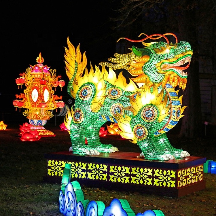 Outdoor Lantern Festival Chinese Mythical Creature Kylin Shape Lantern