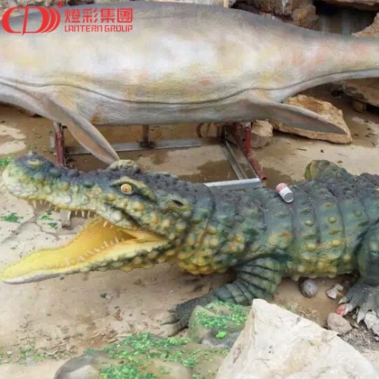 Outdoor Realistic Animatronic Animals Simulate lifelike Crocodile Model