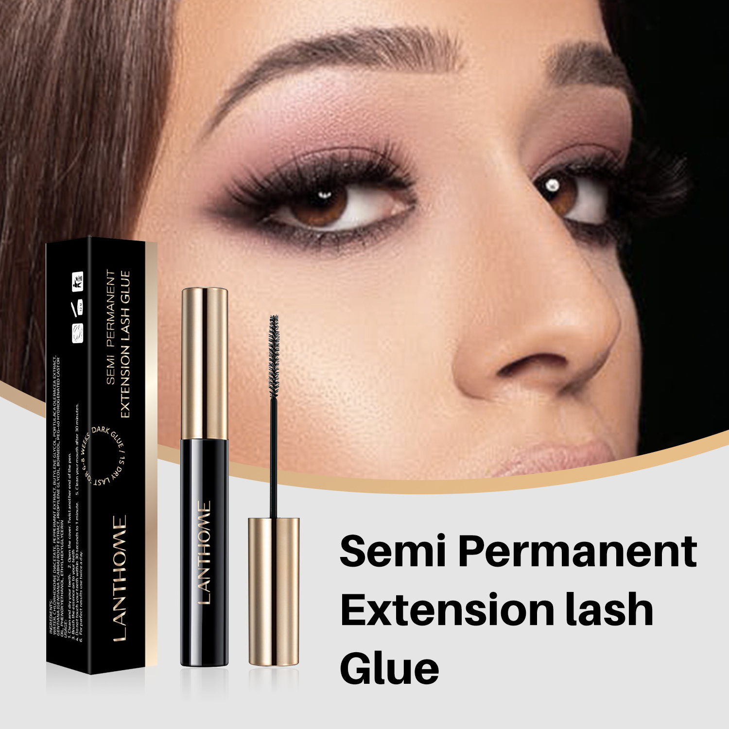 OEM ODM 0.5 second lash extensions glue Oil Resistance Semi Permanent Lash Extension Adhesive Fake Black Eyelash Glue