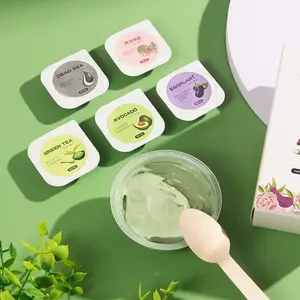 Organic Sakura Matcha Eggplant Tea Tree Mung Bean Oil Control Deep Cleansing Whitening Face Facial Skin Care Mud Mask Clay Mask