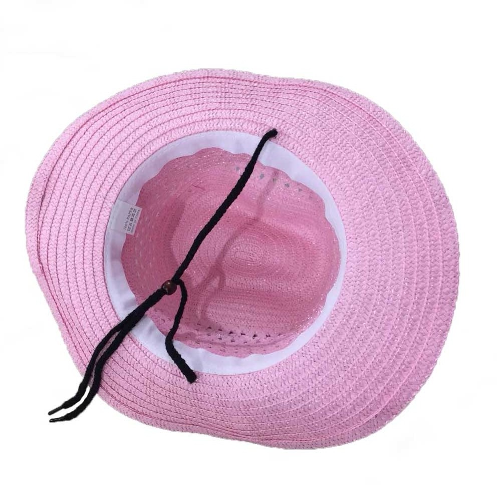 Straw Cowboy Hat Wholesale Straw Hats logo Western Cheap Paper Cowboy Cowgirl Straw Hat